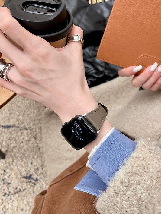 Plain Waist Leather Strap for AppleWatch