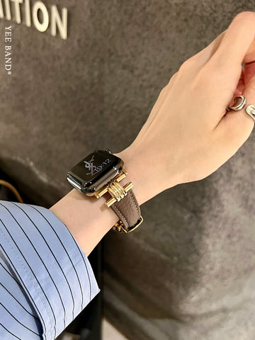 Maillard Butterfly Buckle Leather Strap for AppleWatch